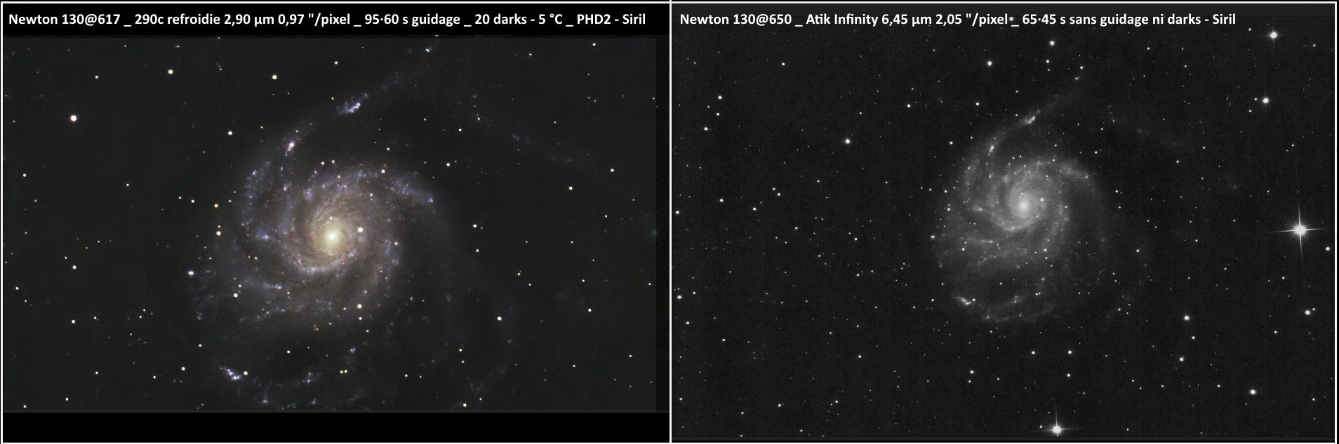 M101 siril 290 vs infinty