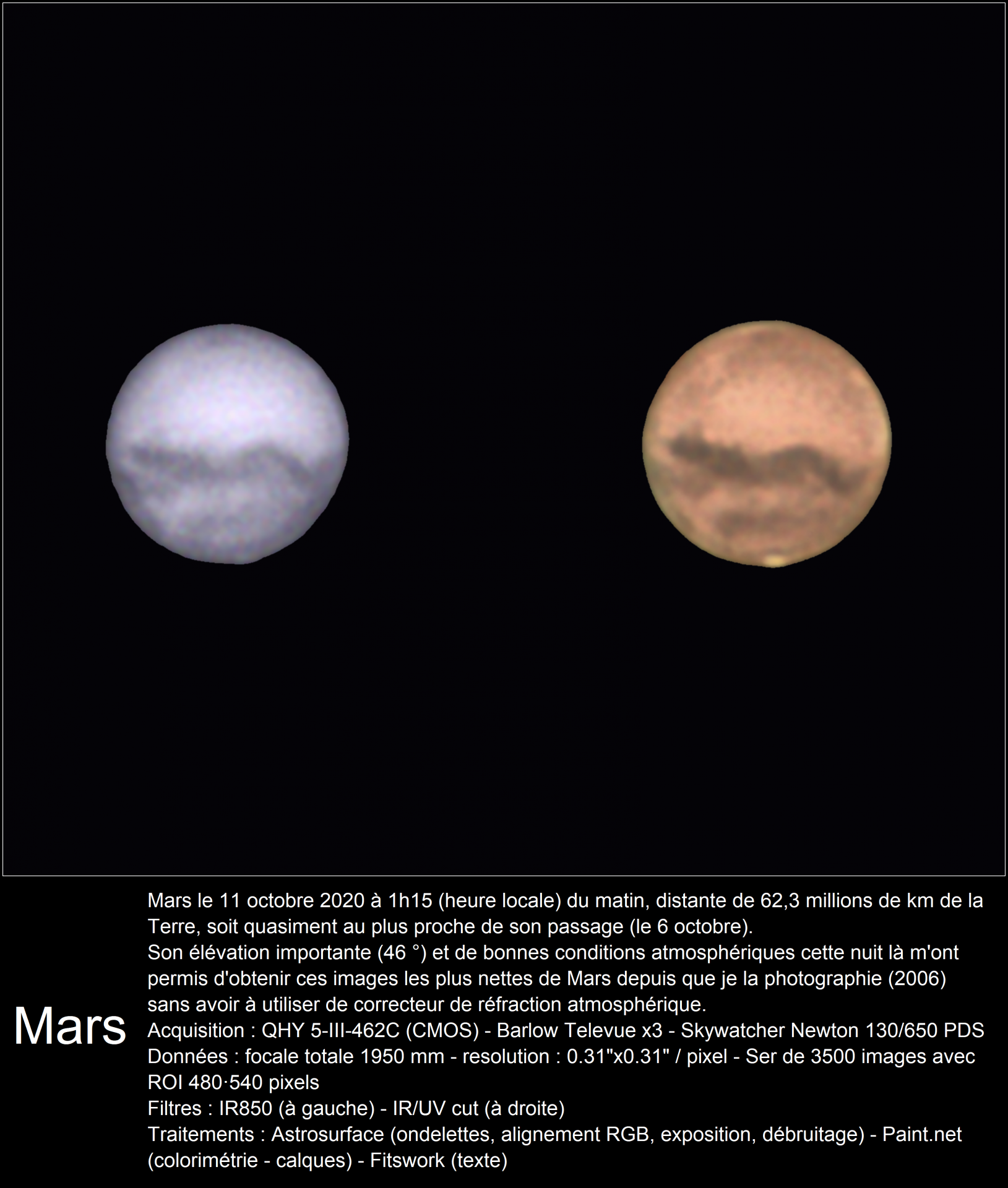 Mars 11 octobre 2020 (near opposition)