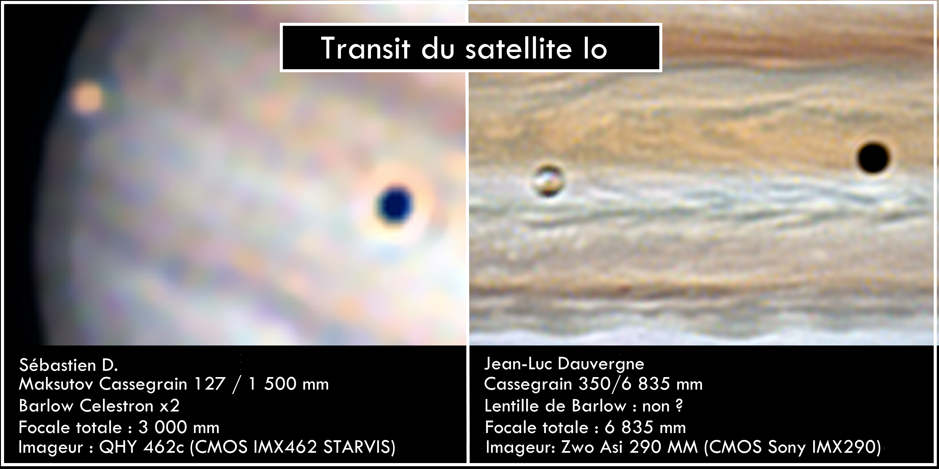 Comparaison du transit de Io Maksutov 127 vs T350