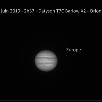 Jupiter 1er juin 2019 - T7C + Orion 120 + Barlow x2