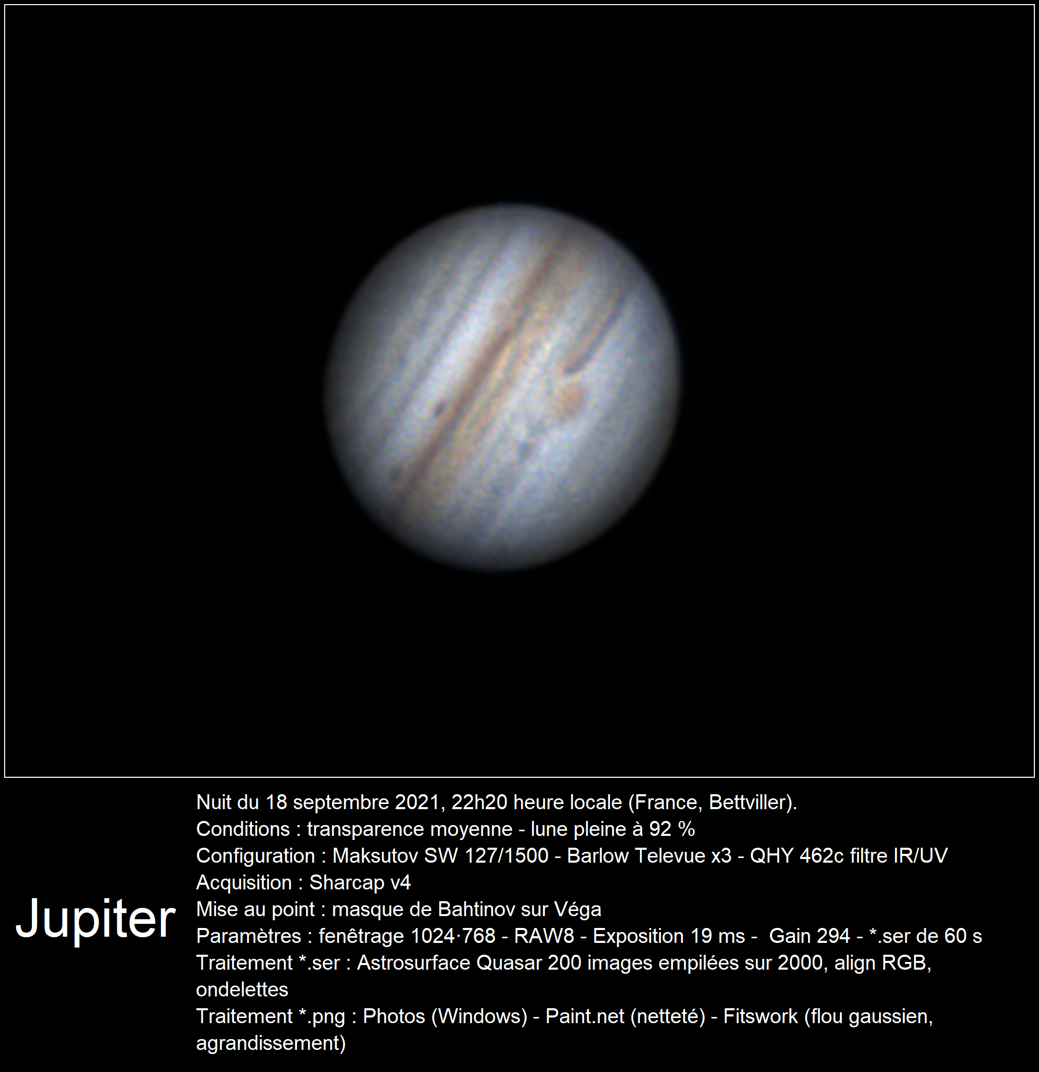 Jupiter 18 sept 2021