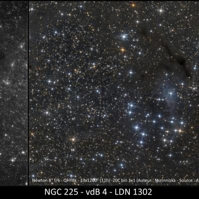 NGC 225 LDN 1302 comparaison