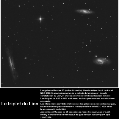 M65 M66 NGC 3629 le triplet du Lion
