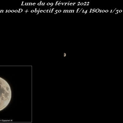 Lune du 10 février 2022 au 50 mm