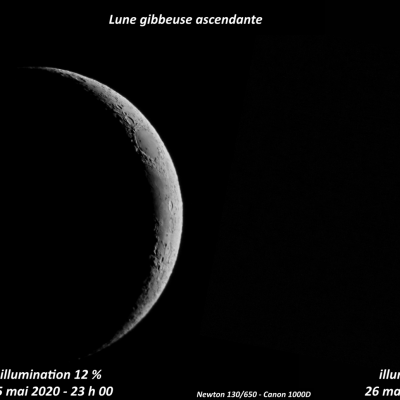 Lune gibbeuse 25 et 26 mai 2020