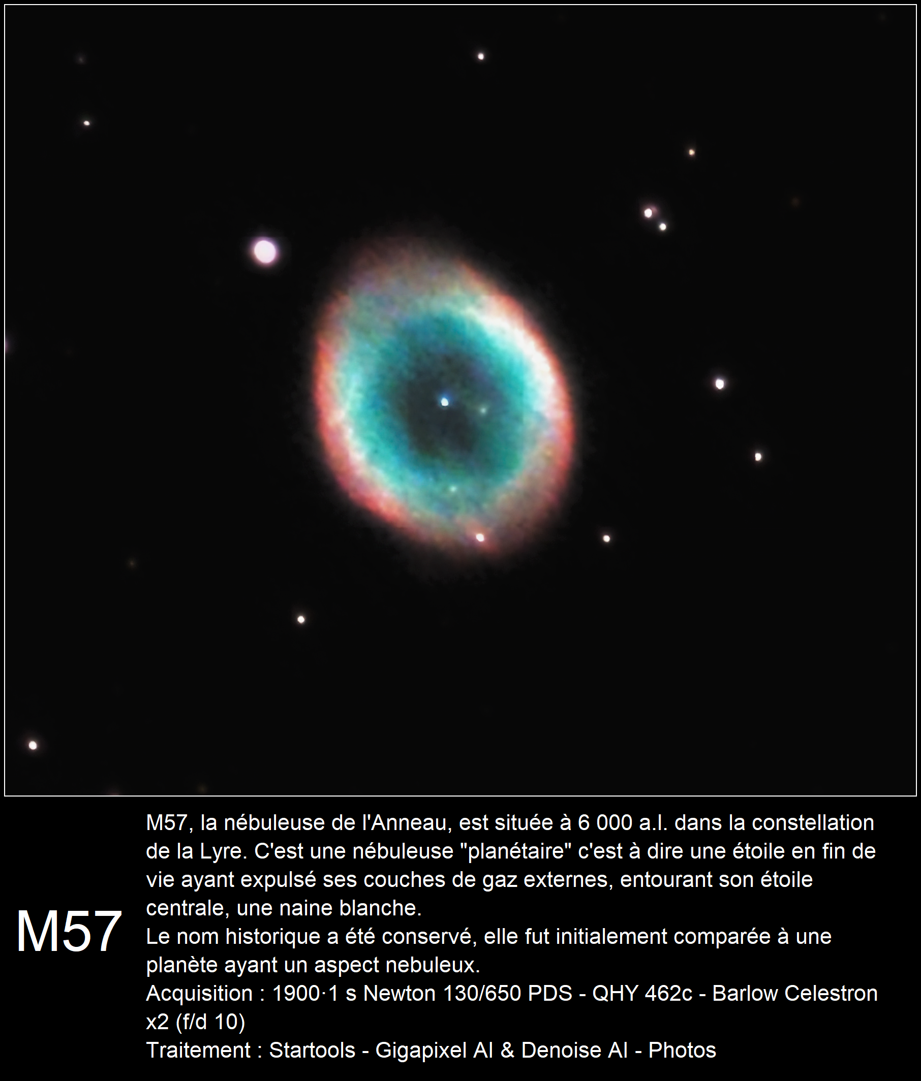 M57 - Nébuleuse de l'anneau (zoom)