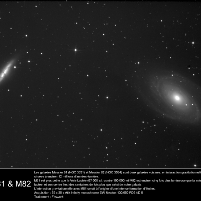 M81 la galaxie de Bode & M82 la galaxie du Cigare