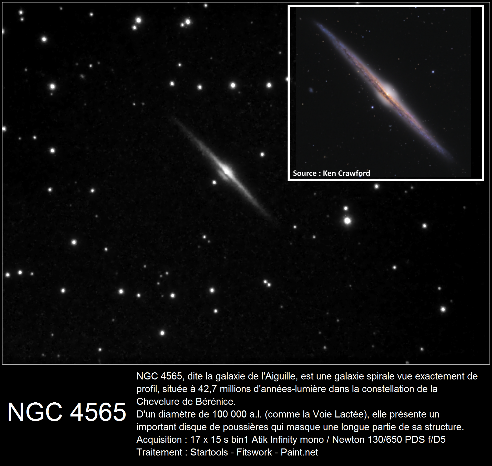 NGC 4565 - la galaxie de l'aiguille