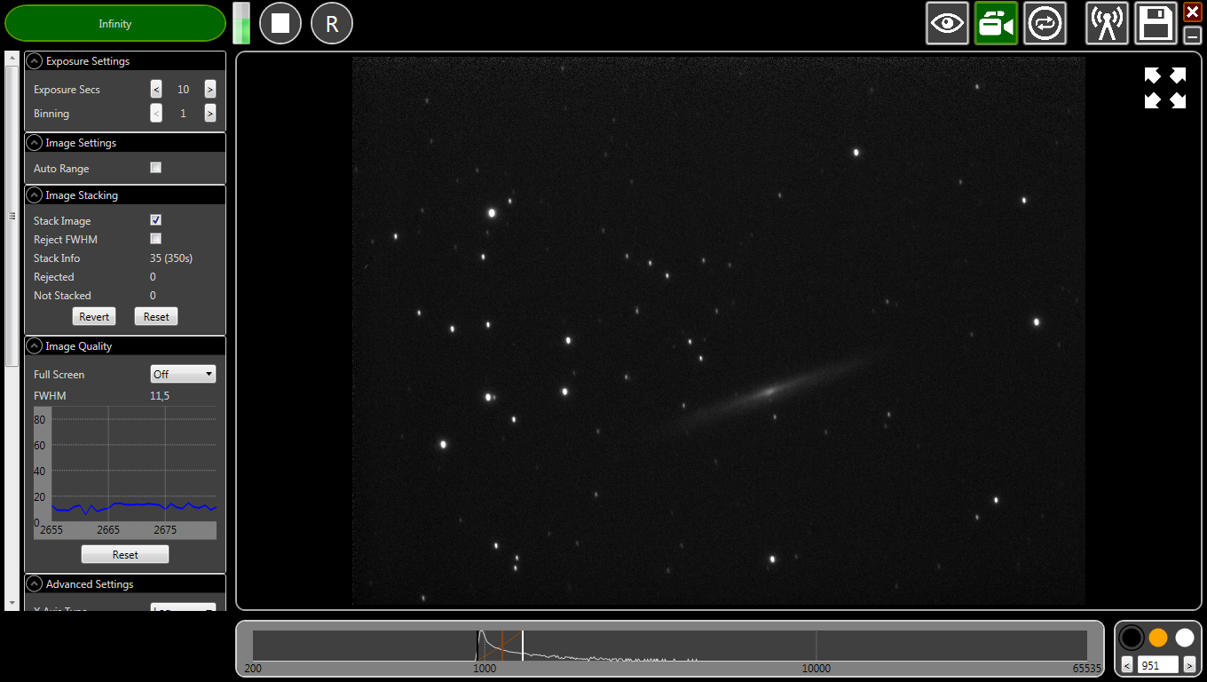NGC 5907 la galaxie de l'écharde (35 x 10 s)